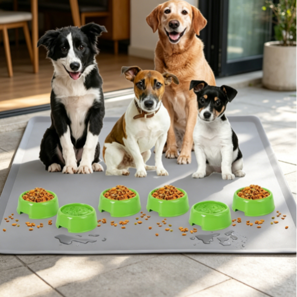 Large silicone pet feeding mat, waterproof non-slip structure