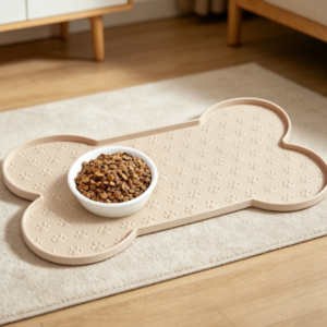 Thickened silicone pet bowl mat, non-slip waterproof