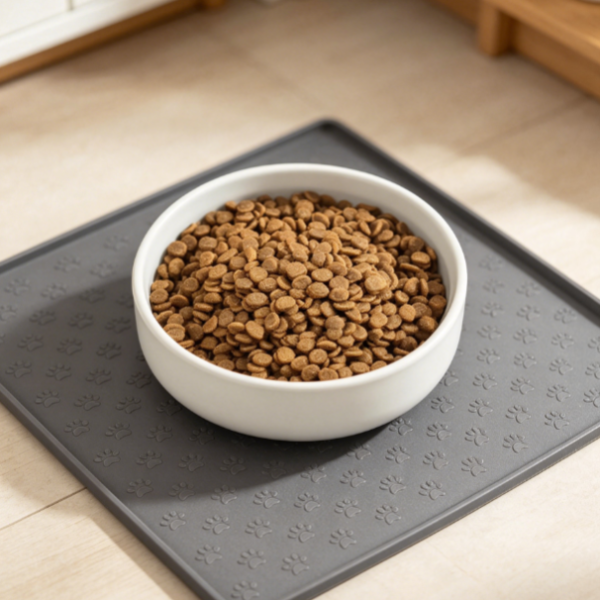 Silicone pet bowl mat, waterproof, non-slip spill-proof structure