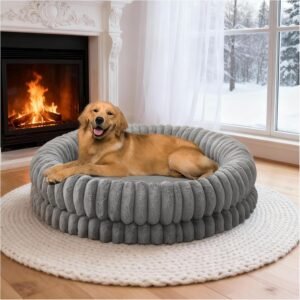 Donut dog bed, round washable structure