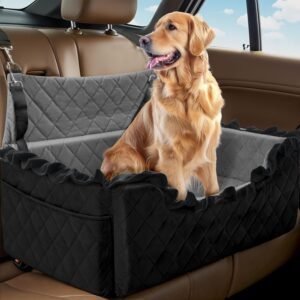 Dog car seat for medium and large dogs, non-slip washable seat structure