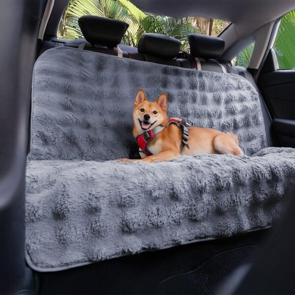 Dog car seat cover for rear seat bench, waterproof non-slip base structure