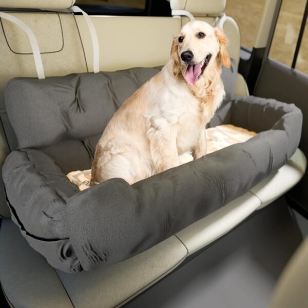 Dog car seat, safety leashes, cushion support, storage pocket structure