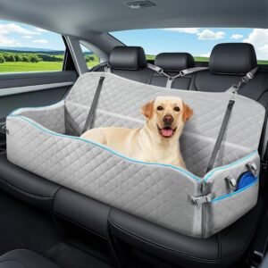 Dog car seat booster, thick padding, safety leash structure
