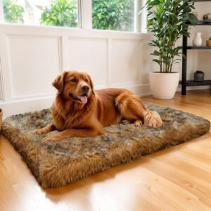 Premium dog bed, foam faux fur washable structure