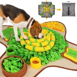 Snuffle mat for dogs, interactive puzzle feeding structure, slow feeding structure