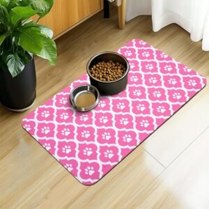 Dog food mat, absorbent feeding structure, non-slip washable structure